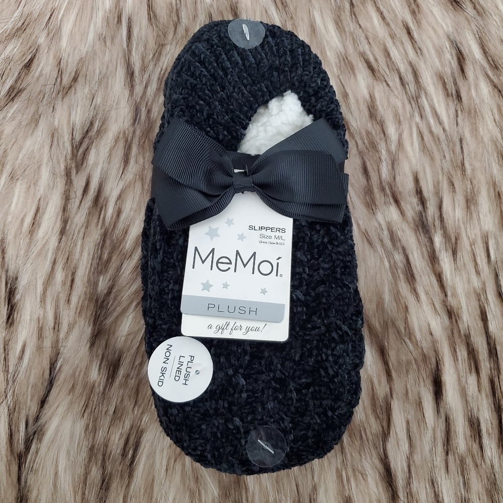 MEMOí Plush Cable Knit Chenille Slippers